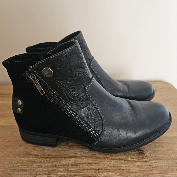 Earth Origins Navigate Noah Womens Black Leather Zipper Ankle & Booties Boots - Picture 5 of 9